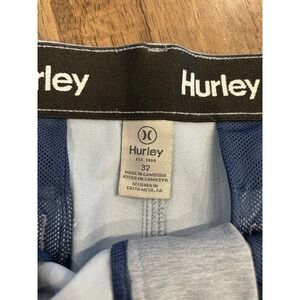 Hurley Hybrid Walk Shorts Blue Mens Size 32 Quick Dry Stretch Reflective